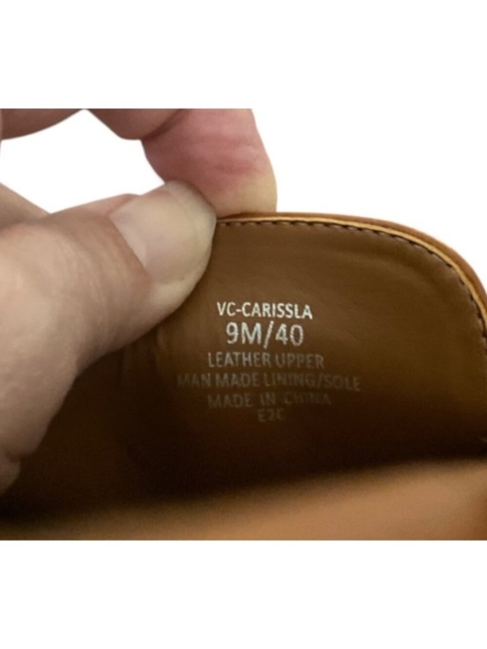 Vince Camuto Carissla Leather Block Heel Loafers 9M Brown NEW No Box - Picture 7 of 7